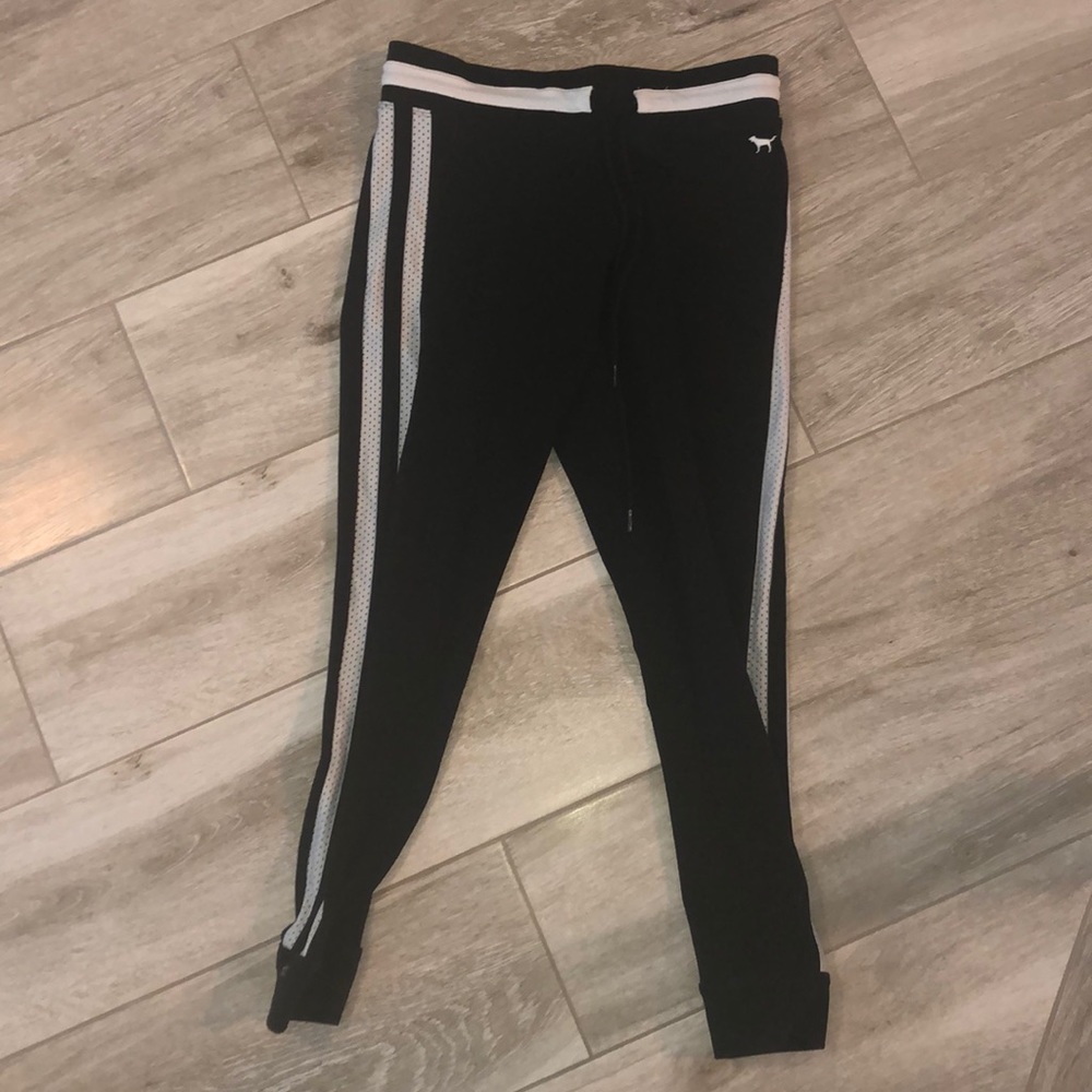 Black and white striped leggings